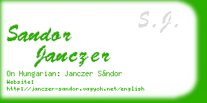 sandor janczer business card